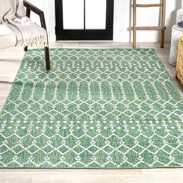 Ourika Moroccan Geometric Textured Weave Indoor/outdoor Rug